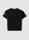 Black pure cotton T-shirt with all-over prints for boys_1