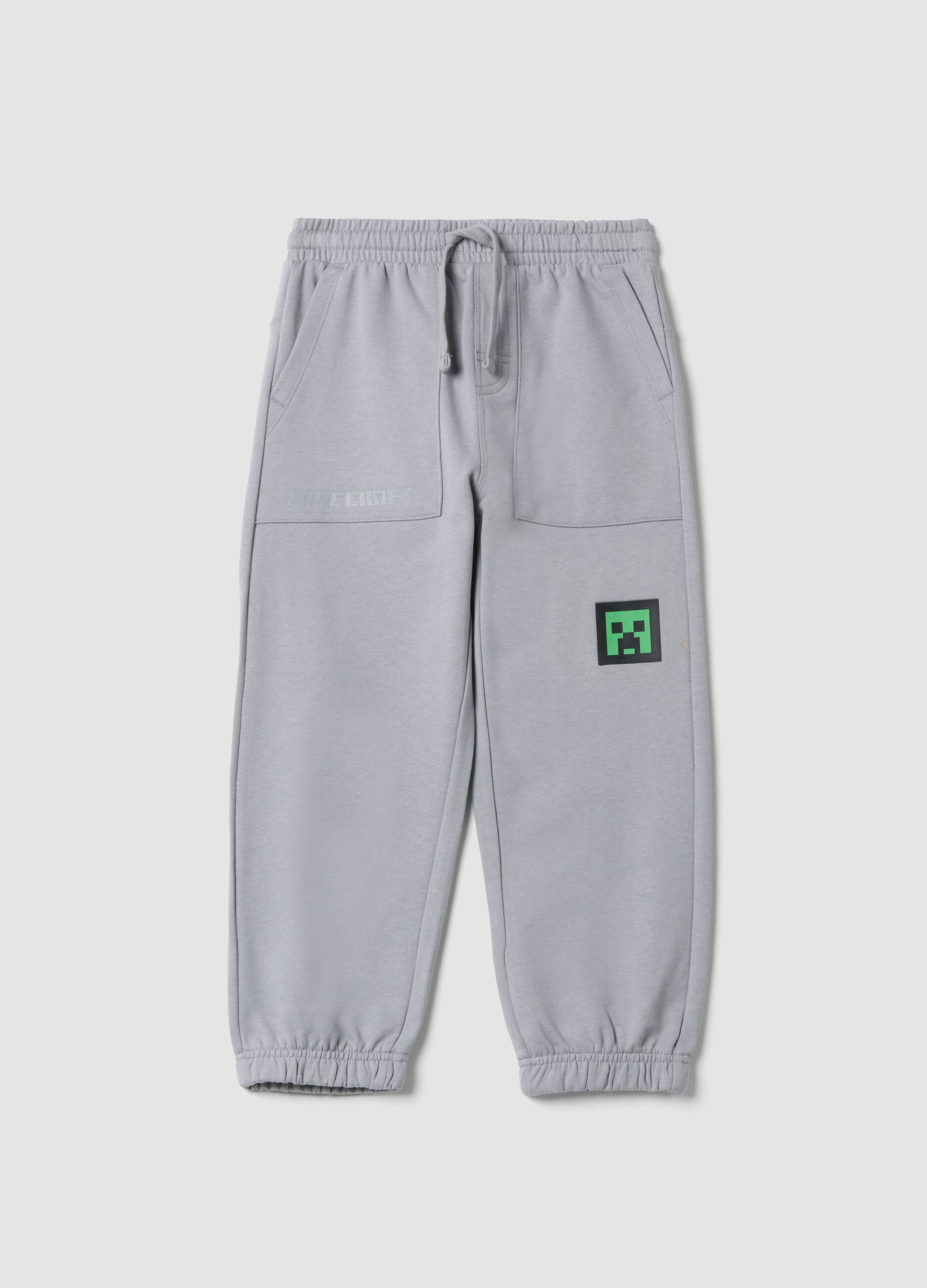 Grey cotton-blend joggers