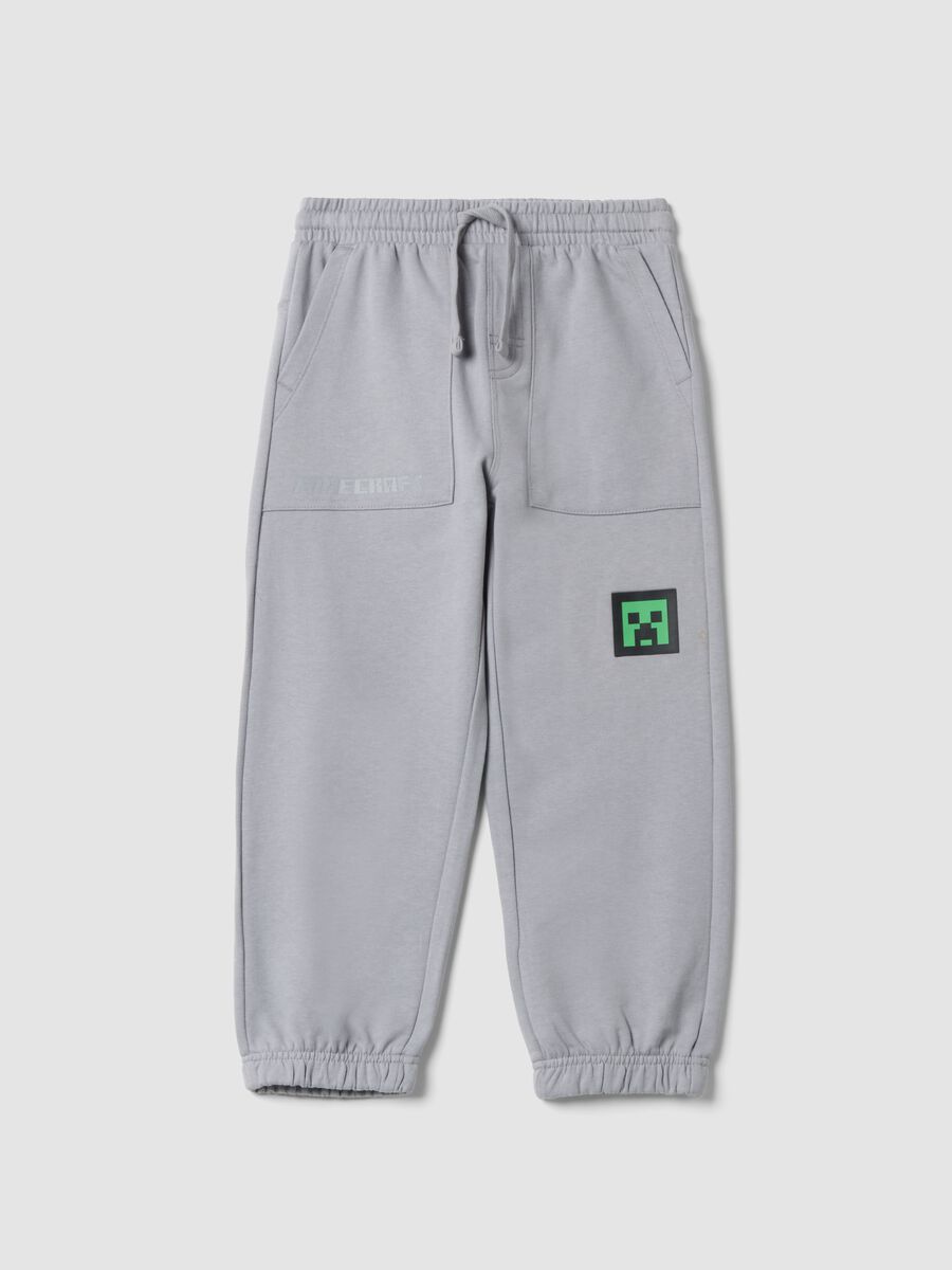 Grey cotton-blend joggers_0