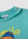 Light blue oversized pure organic cotton T-shirt with tiger print for boys_3