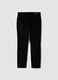 Black ribbed slim-fit stretch cotton trousers_2