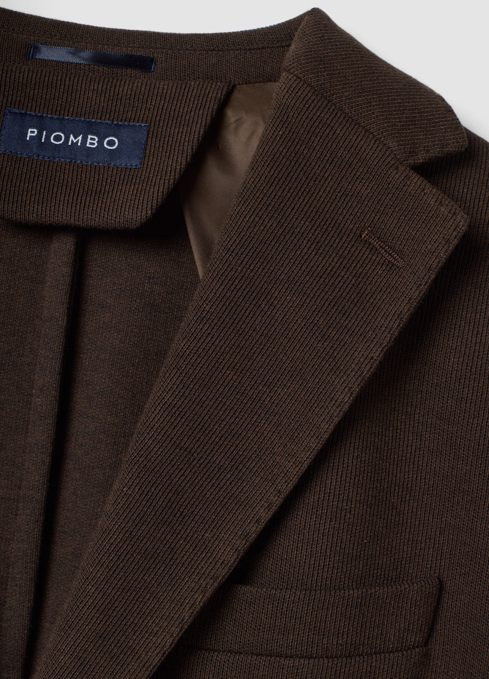 Brown regular-fit blazer with classic lapels