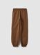 Brown cotton-blend joggers with elasticated waist, regular fit_6