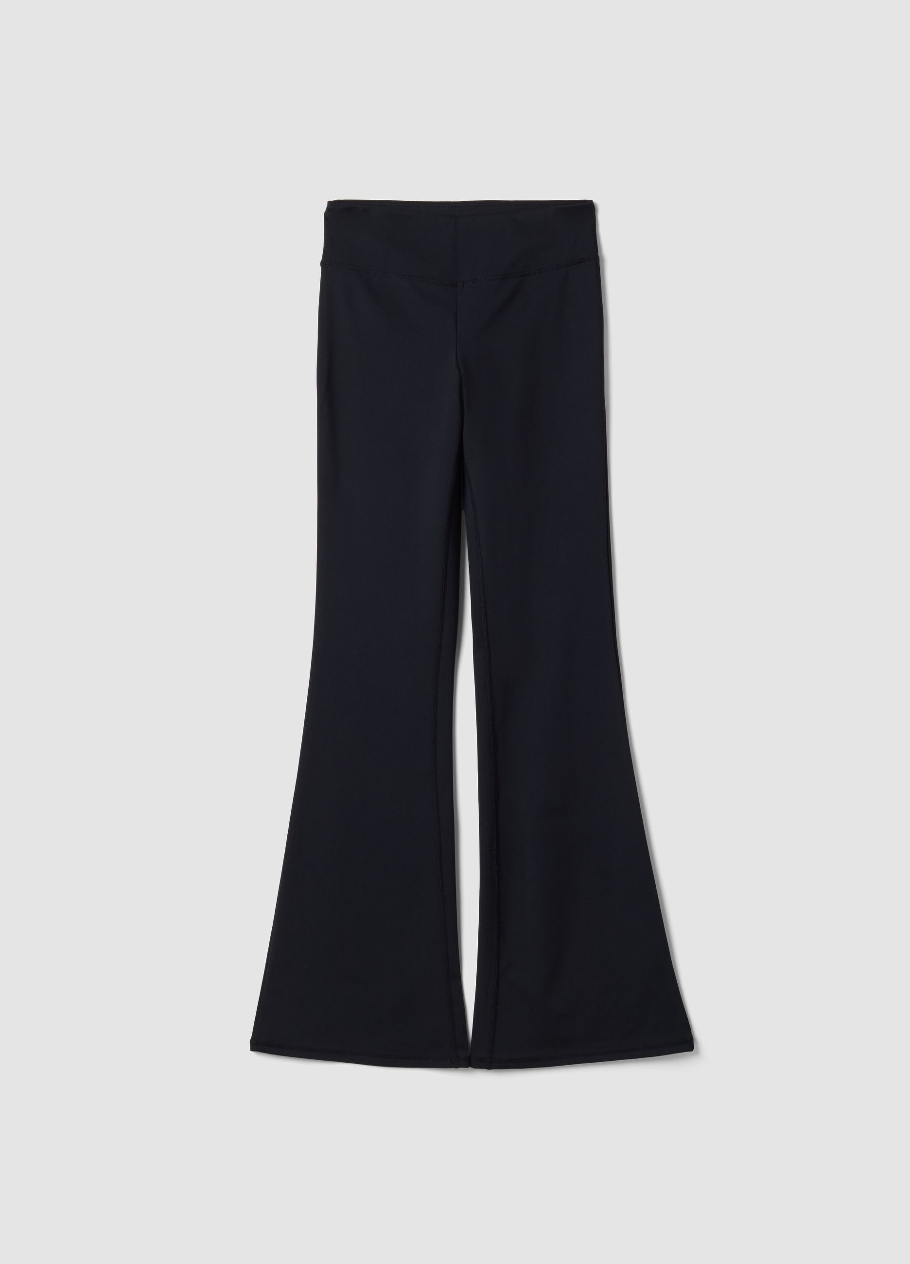 Black flared leggings in breathable stretch fabric ALTAVIA STUDIO