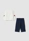 Completo over jogging bianco in cotone organico elasticizzato con stampe Minnie_1