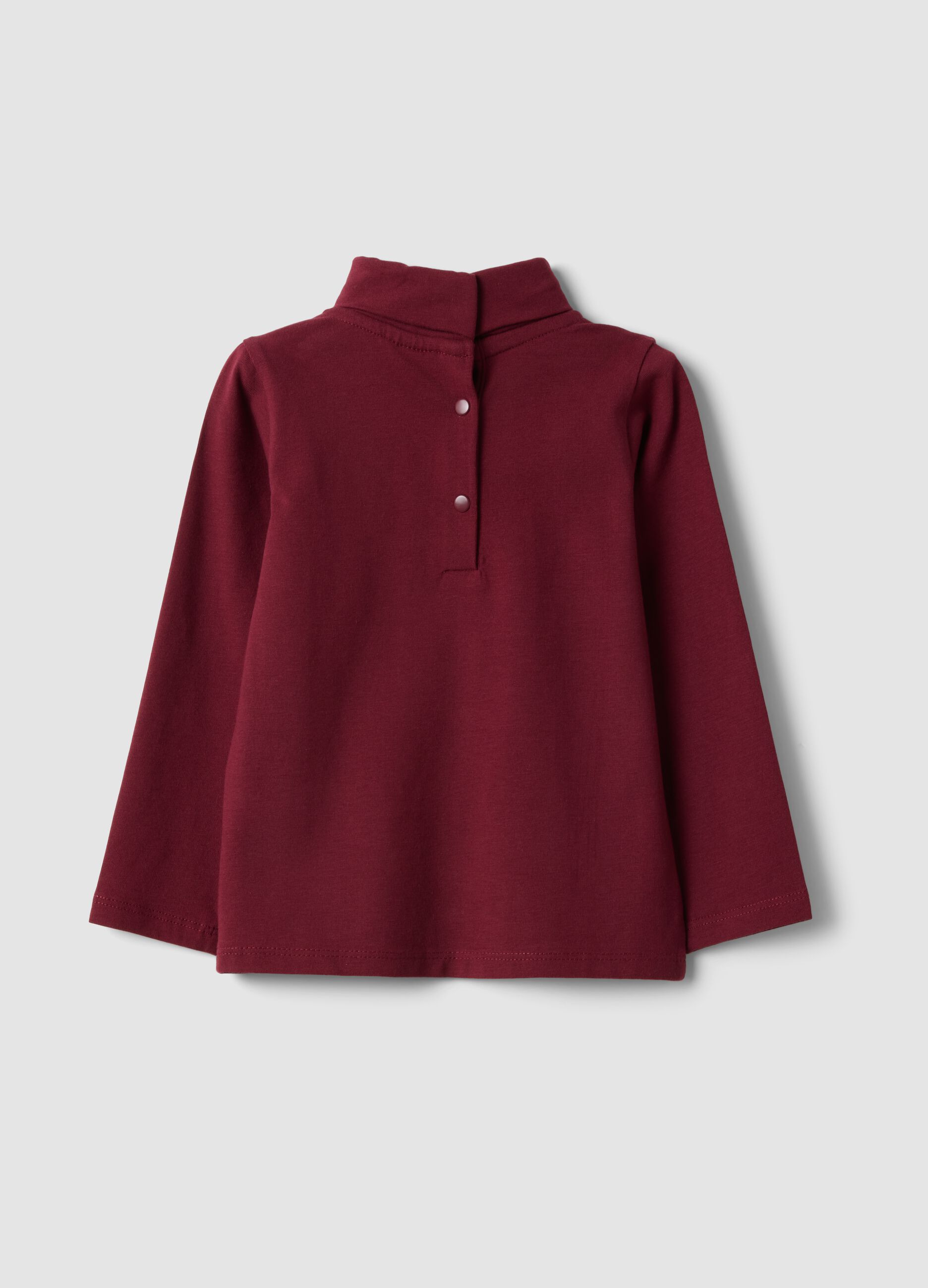 Maglietta rossa in cotone organico elasticizzato girocollo