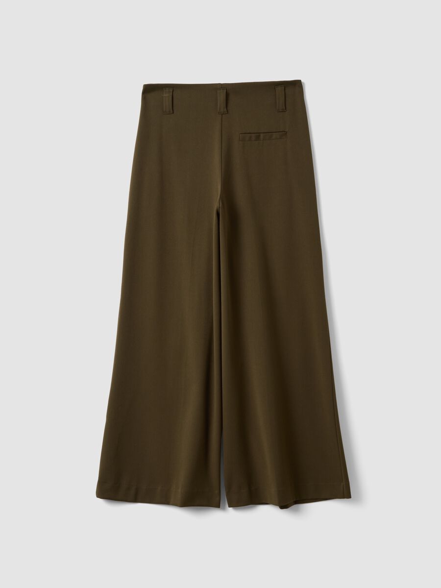 Green wide-leg stretch viscose chino trousers_2