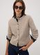 Beige cable-knit wool-blend cardigan_0
