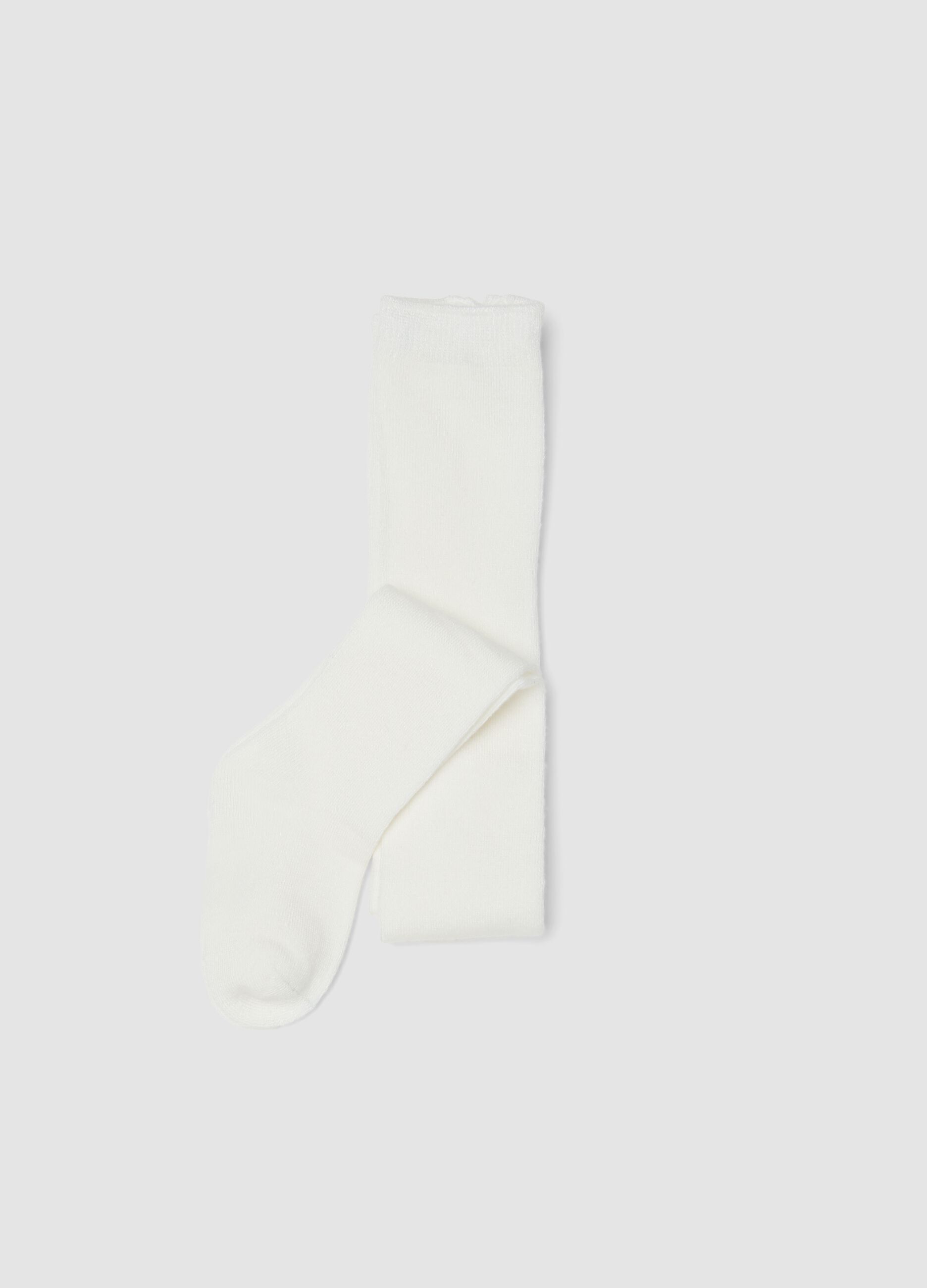 Collant bianco in tessuto elasticizzato