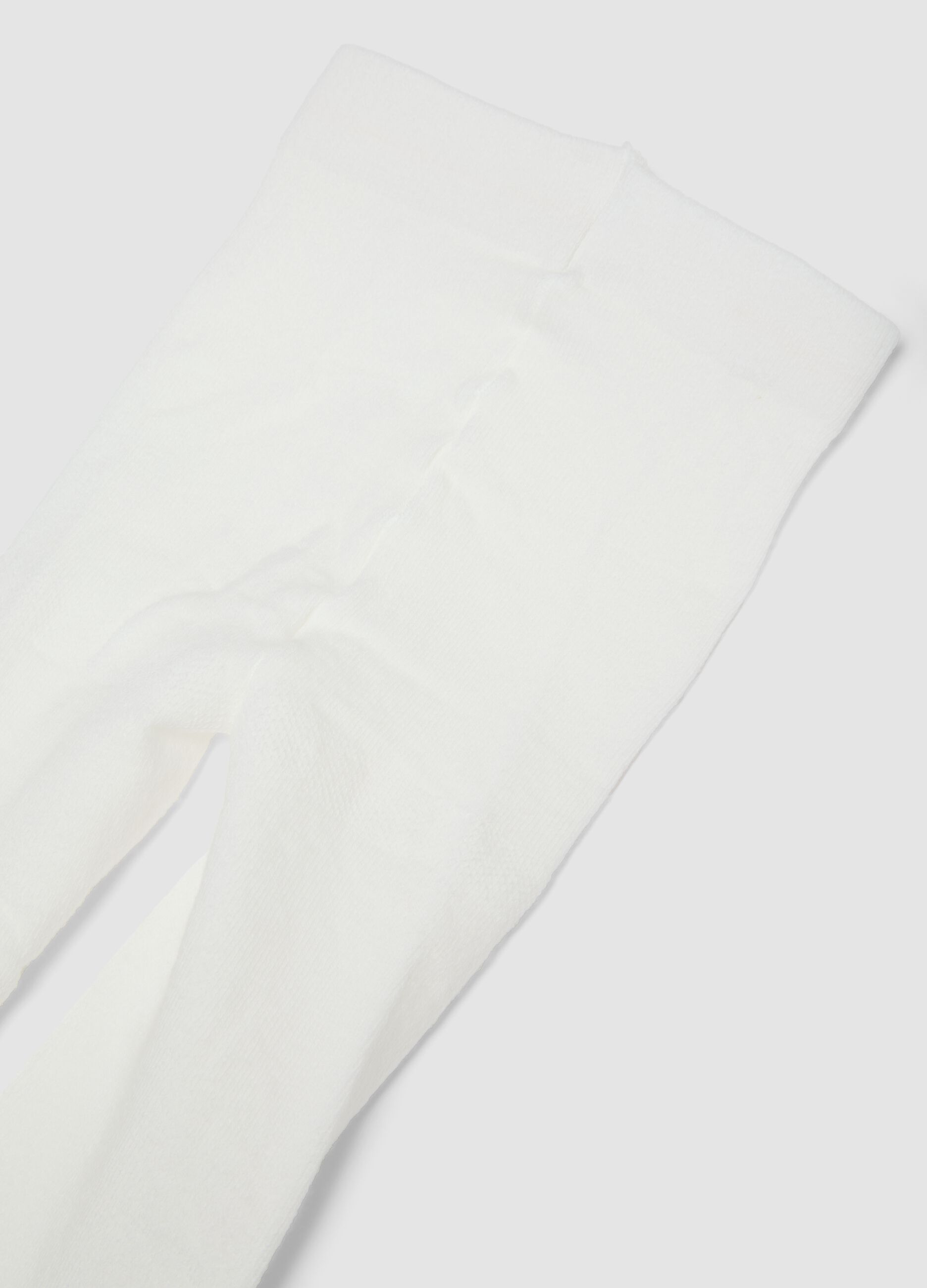 White organic stretch cotton tights