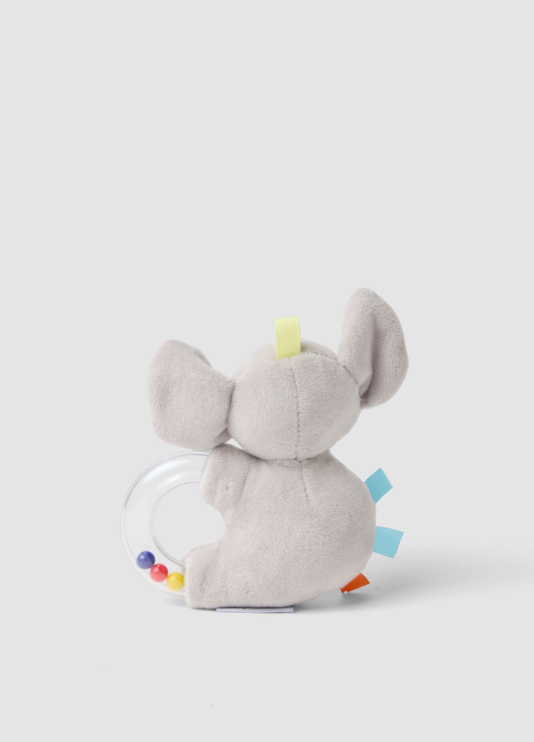 Elephant rattle with clear ring