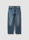 Blue denim jeans in pure cotton, loose fit_4