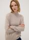 Beige viscose-blend ribbed high-neck jumper, regular fit_0