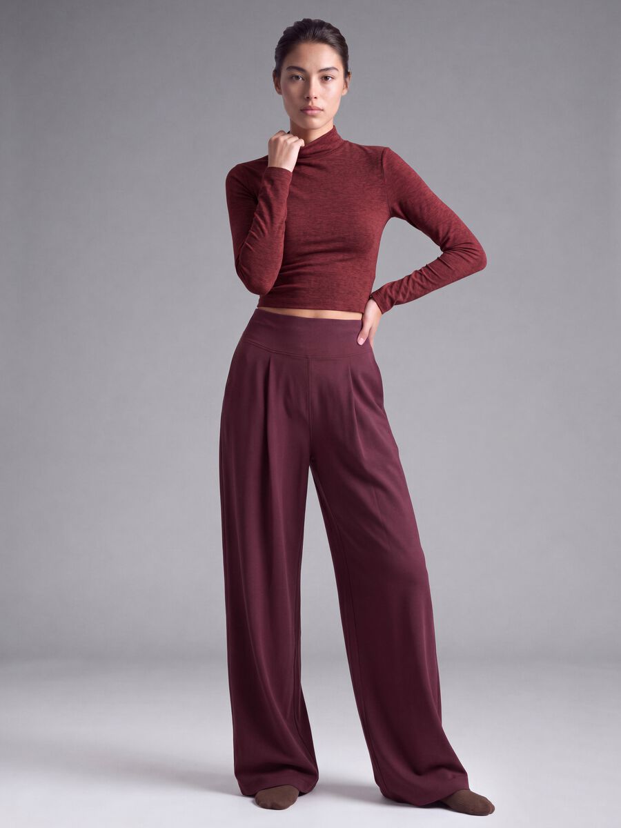 Pantaloni sportivi viola in tessuto elasticizzato wide leg ALTAVIA STUDIO ALTAVIA STUDIO_0