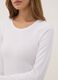 Maglia bianca in cotone organico elasticizzato girocollo_2