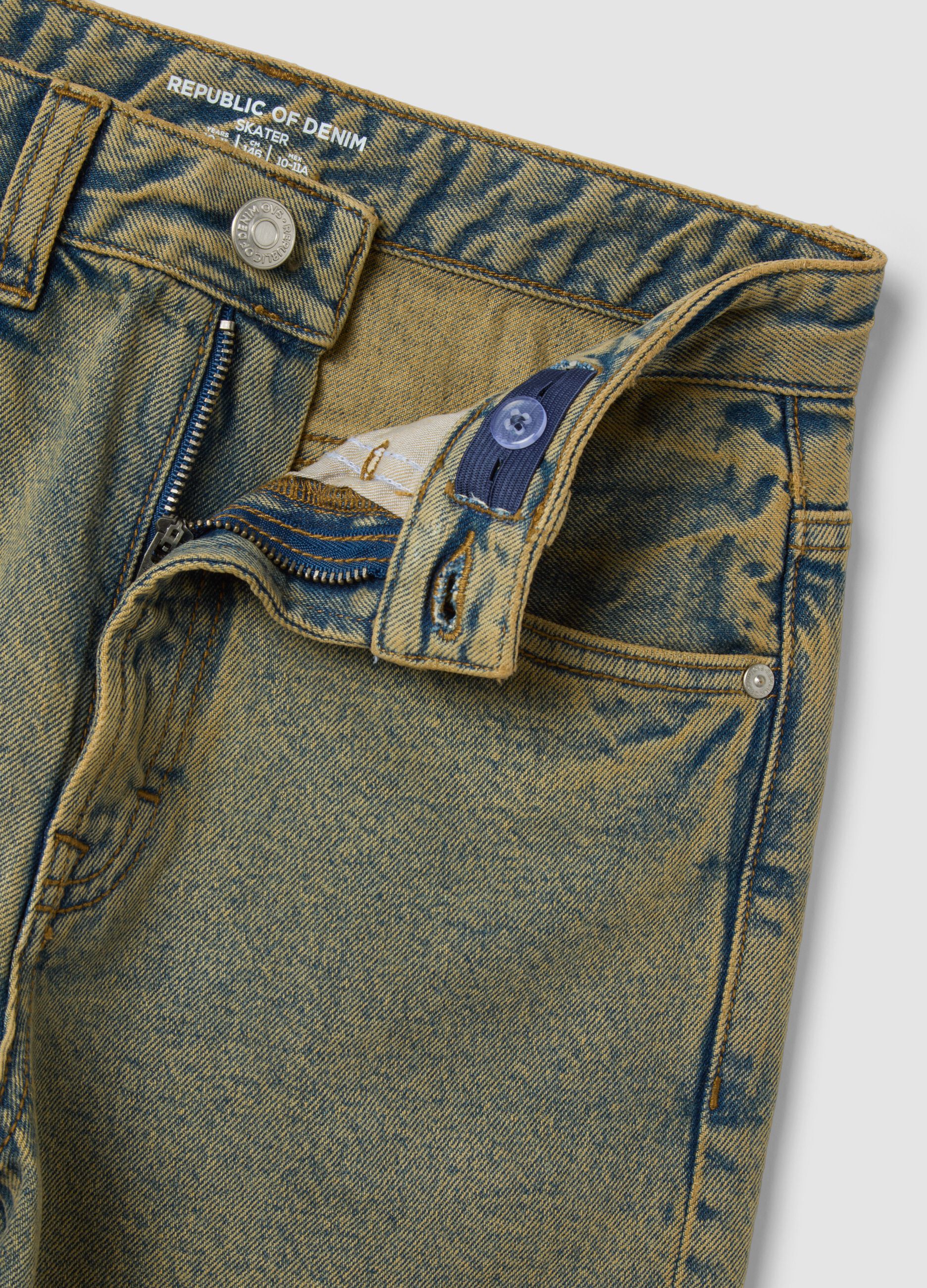 Pure cotton denim jeans, skater fit