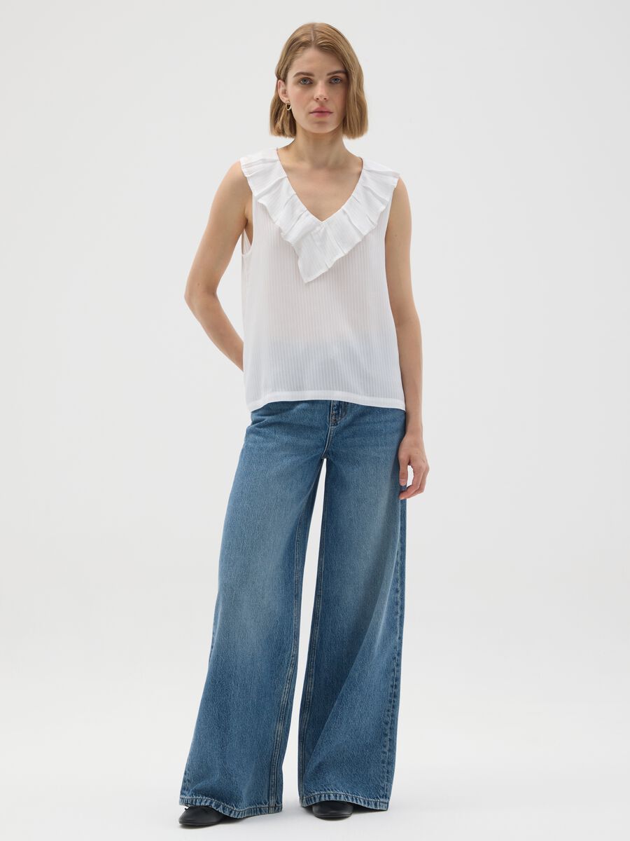White Pure Viscose Oversized Blouse_1