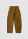 Brown pure cotton barrel-fit jeans_4
