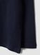 Blue organic cotton polo shirt with ruffled collar_3