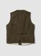 Brown herringbone wool and viscose blend waistcoat_2