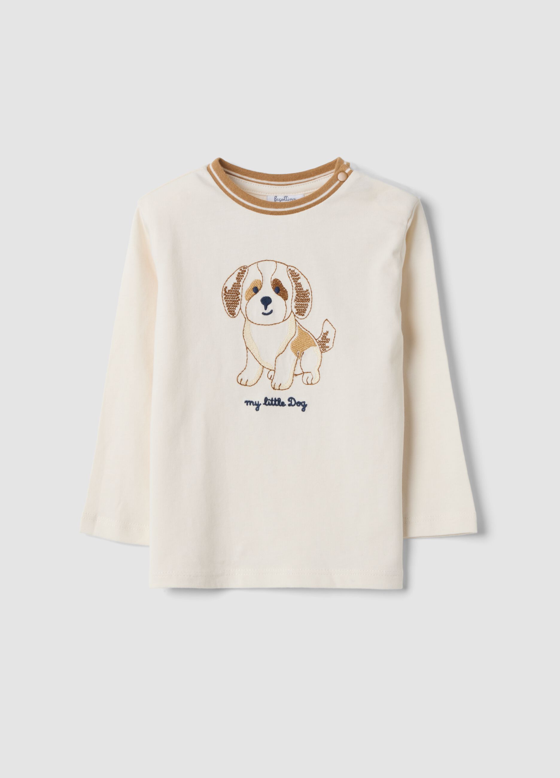 White pure organic cotton crew-neck T-shirt