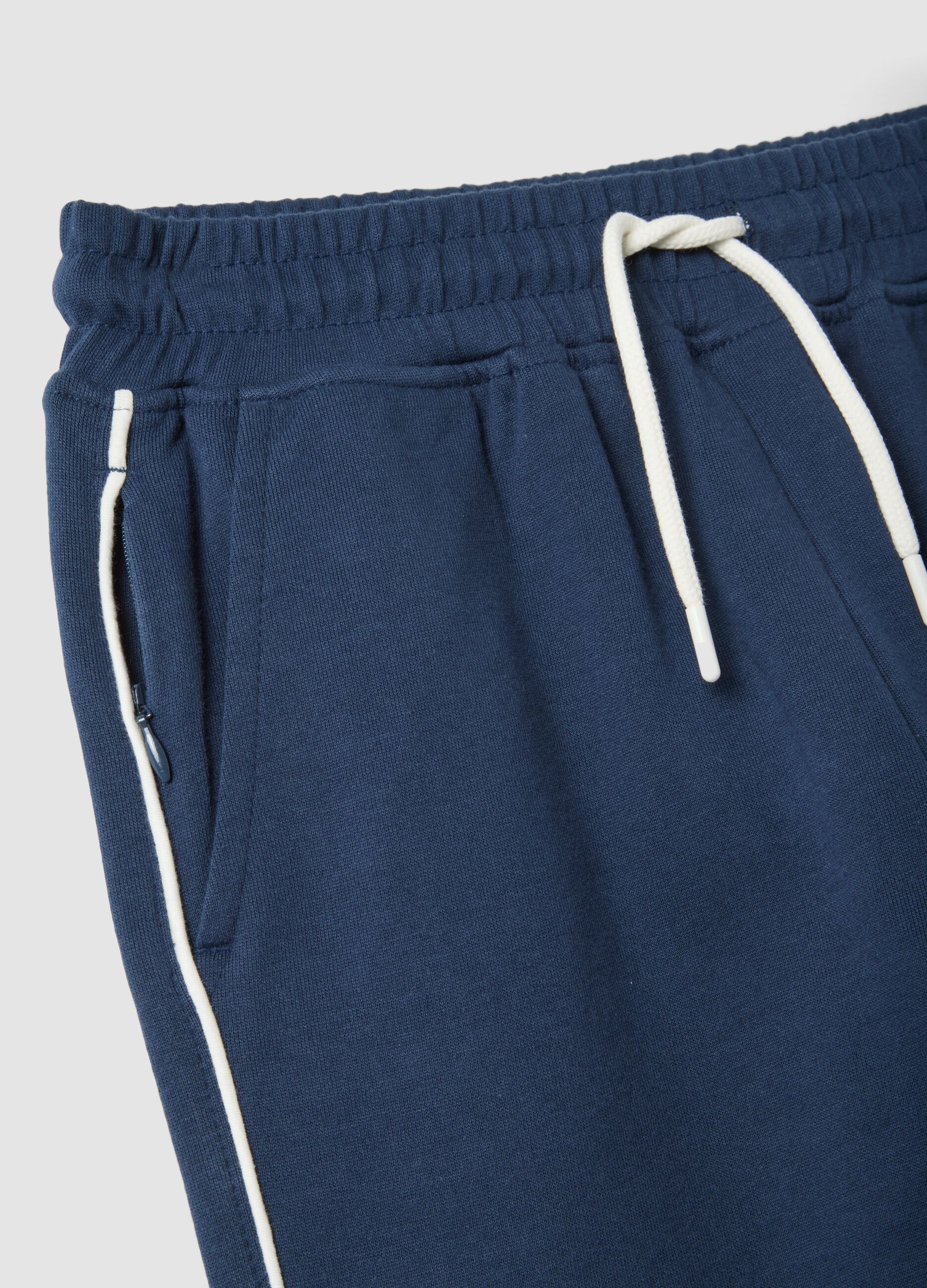Pantaloni jogger blu in puro cotone