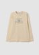 Sand pure cotton T-shirt with One Piece print, relaxed fit_0