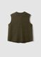 Green pure wool crew-neck gilet with oversized fit_6