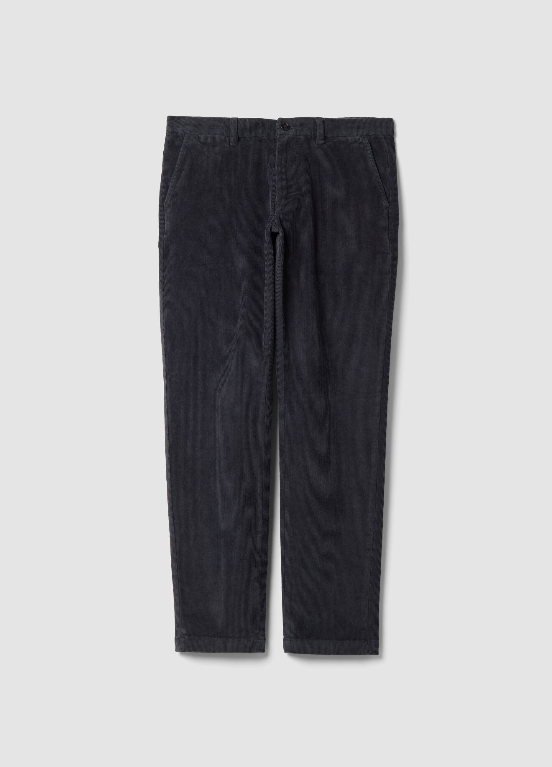 Pantaloni chino grigi in cotone elasticizzato slim fit