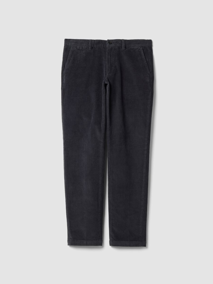 Pantaloni chino grigi in cotone elasticizzato slim fit_0