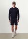 Blue cotton-blend shorts with elasticated waist, regular fit_0