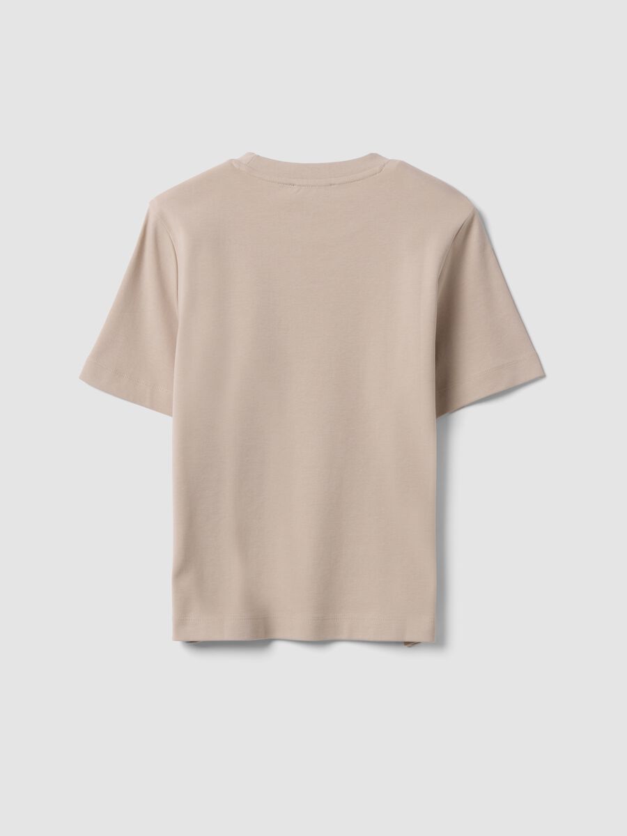 The Iconic Tee relaxed fit beige pure cotton short-sleeve T-shirt_5