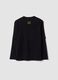 Black pure cotton crew-neck T-shirt with print_5