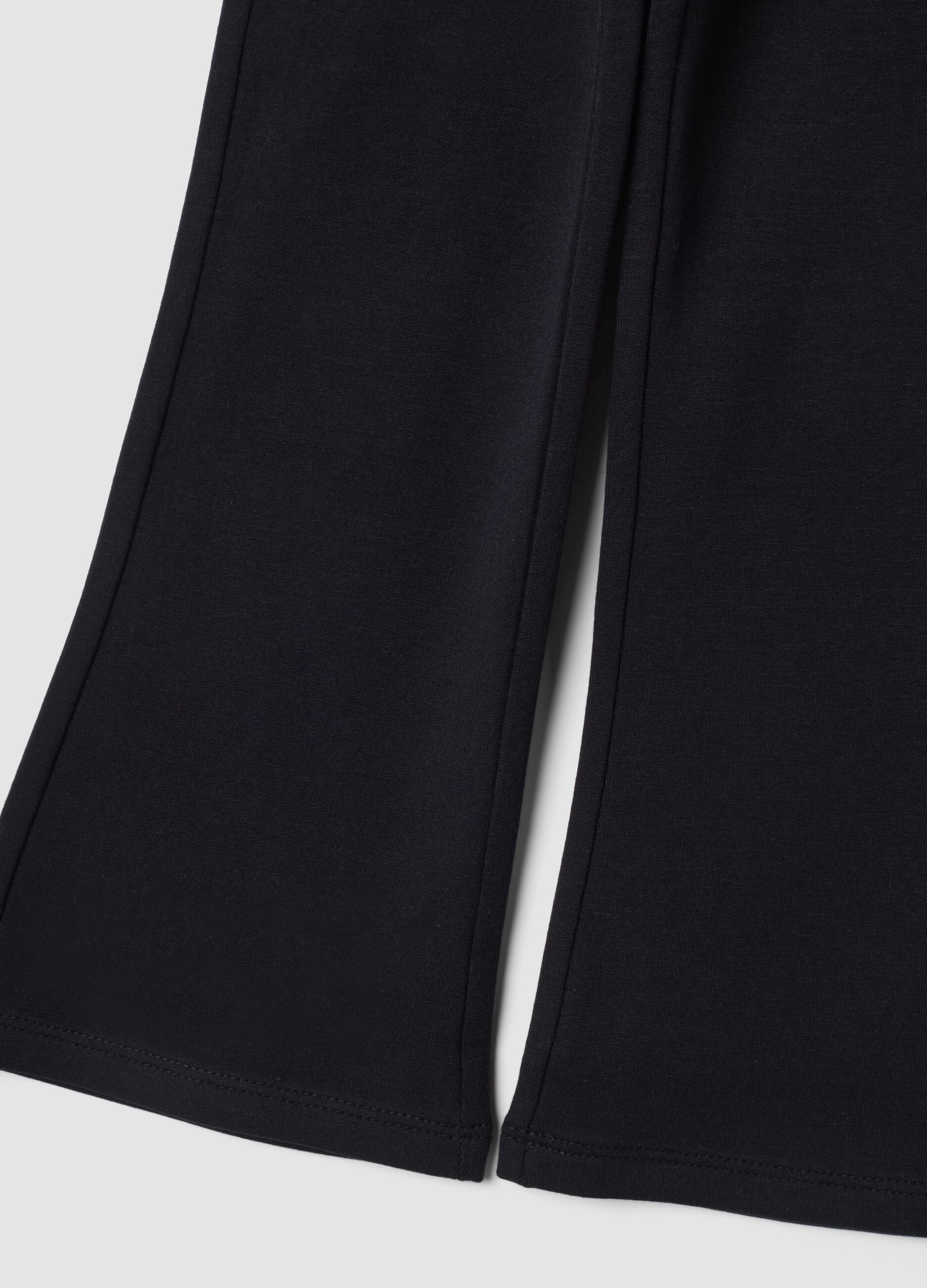 Blue flared leggings in stretchy organic cotton