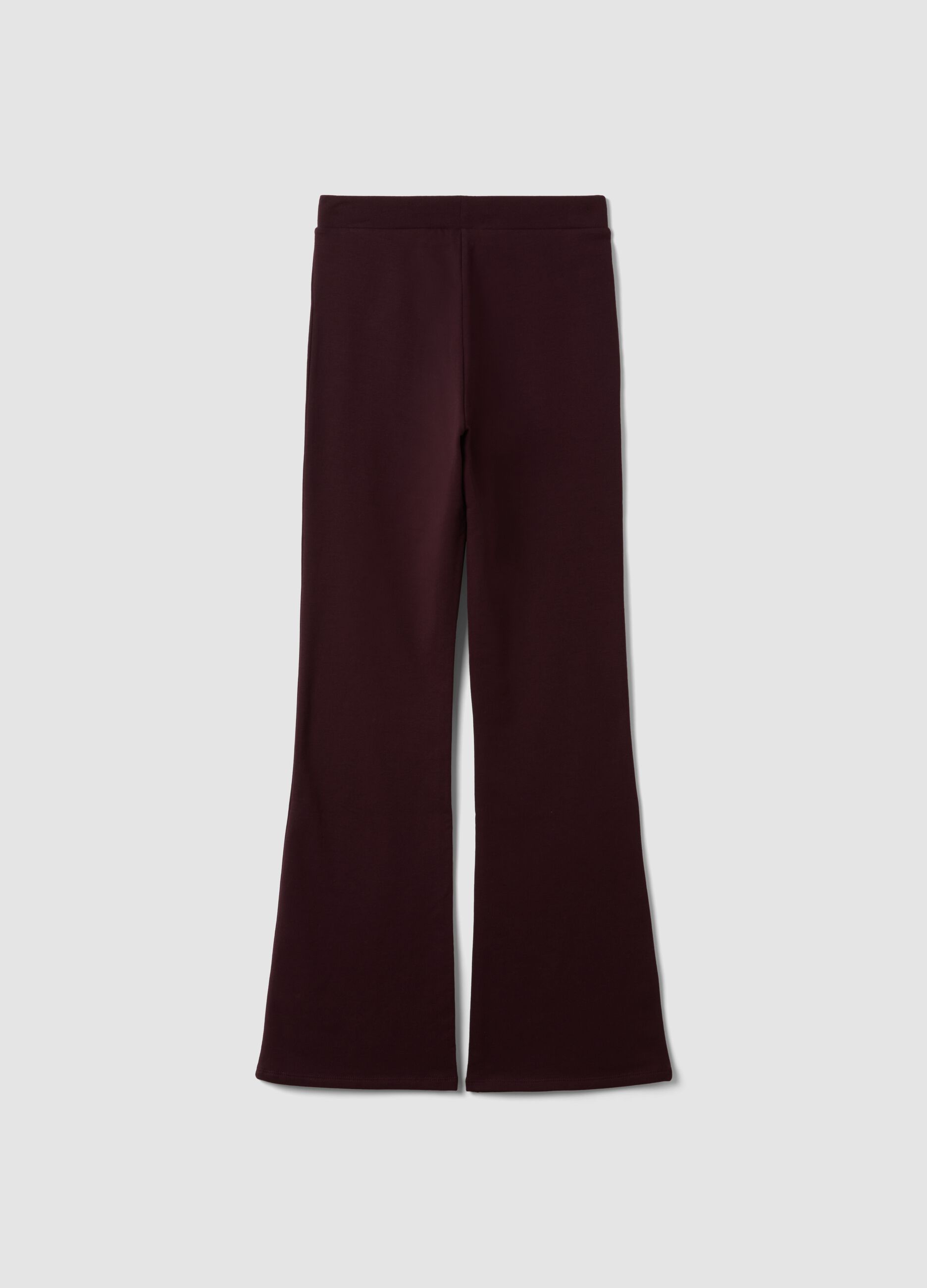 Plum purple flared leggings in stretch cotton