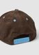 Brown pure cotton ribbed cap with peak_1