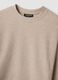 Beige ribbed stretch-viscose crew-neck T-shirt, regular fit_1