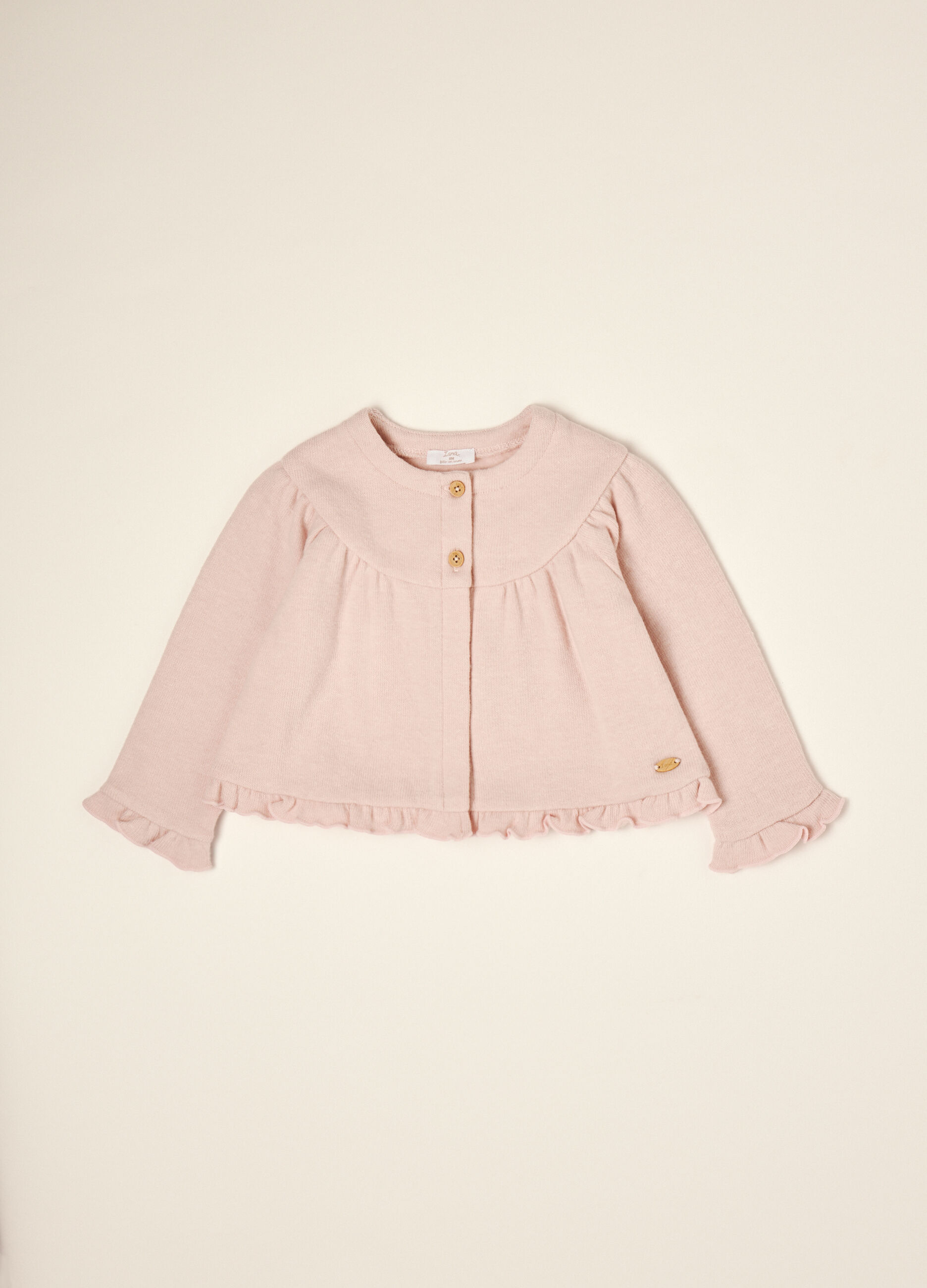 Pink cotton and stretch viscose sweatshirt, regular fit