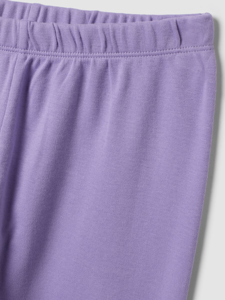 Pigiama viola in puro cotone organico con stampa teddy regular fit_3