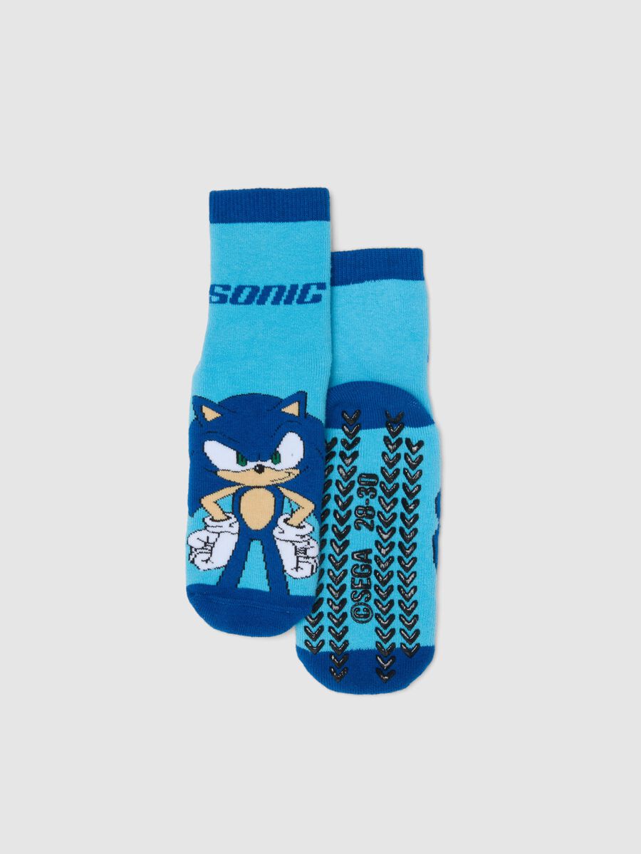 Multicolour stretchy cotton ankle socks for kids with Sonic_0