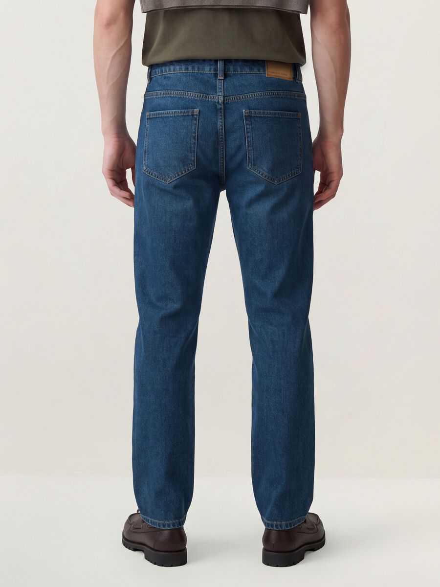 Blue denim jeans in cotton-viscose blend, regular fit_3