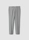 Grey slim-fit formal trousers in stretch cotton and viscose_0