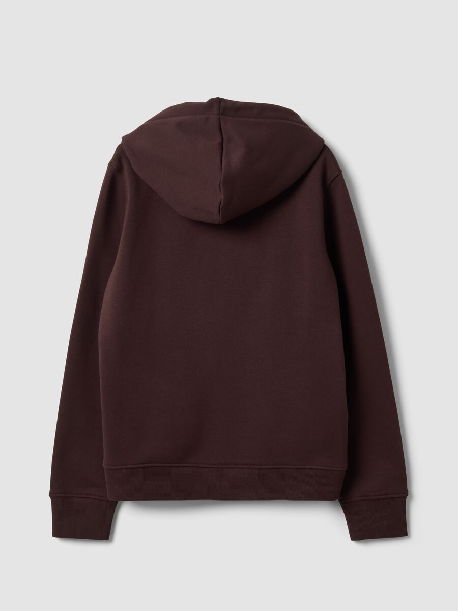 Brown cotton-blend hoodie in a regular fit_5
