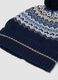 Cappello blu jacquard in puro cotone organico_2