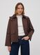 Brown cotton-blend parka jacket with hood and ribbed collar_0