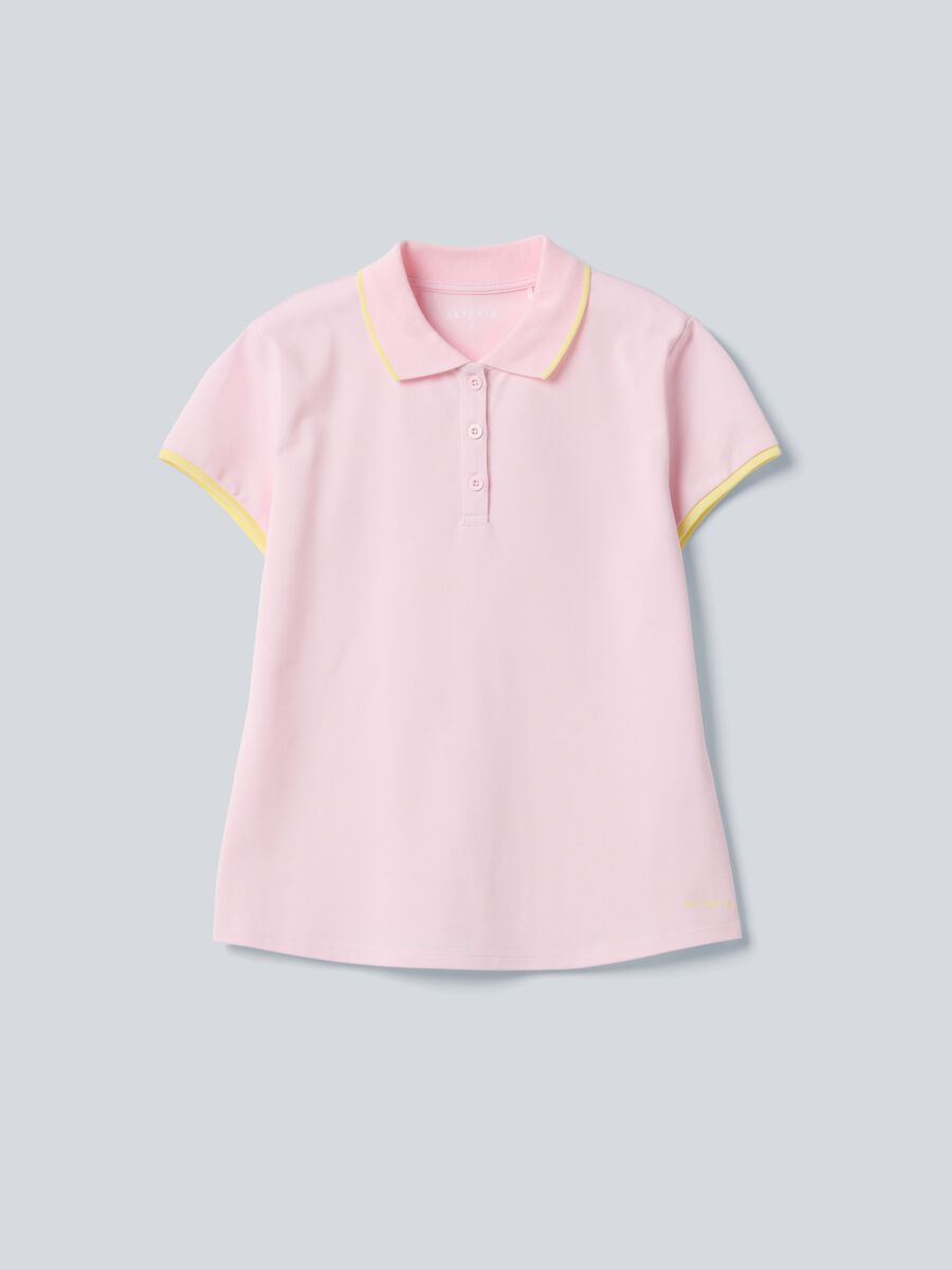 Pink ALTAVIA COURT performance polo in stretch cotton_4