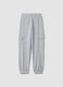 Pantaloni jogger grigi in misto cotone e viscosa_0