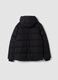 Black padded jacket with hood and zip_1