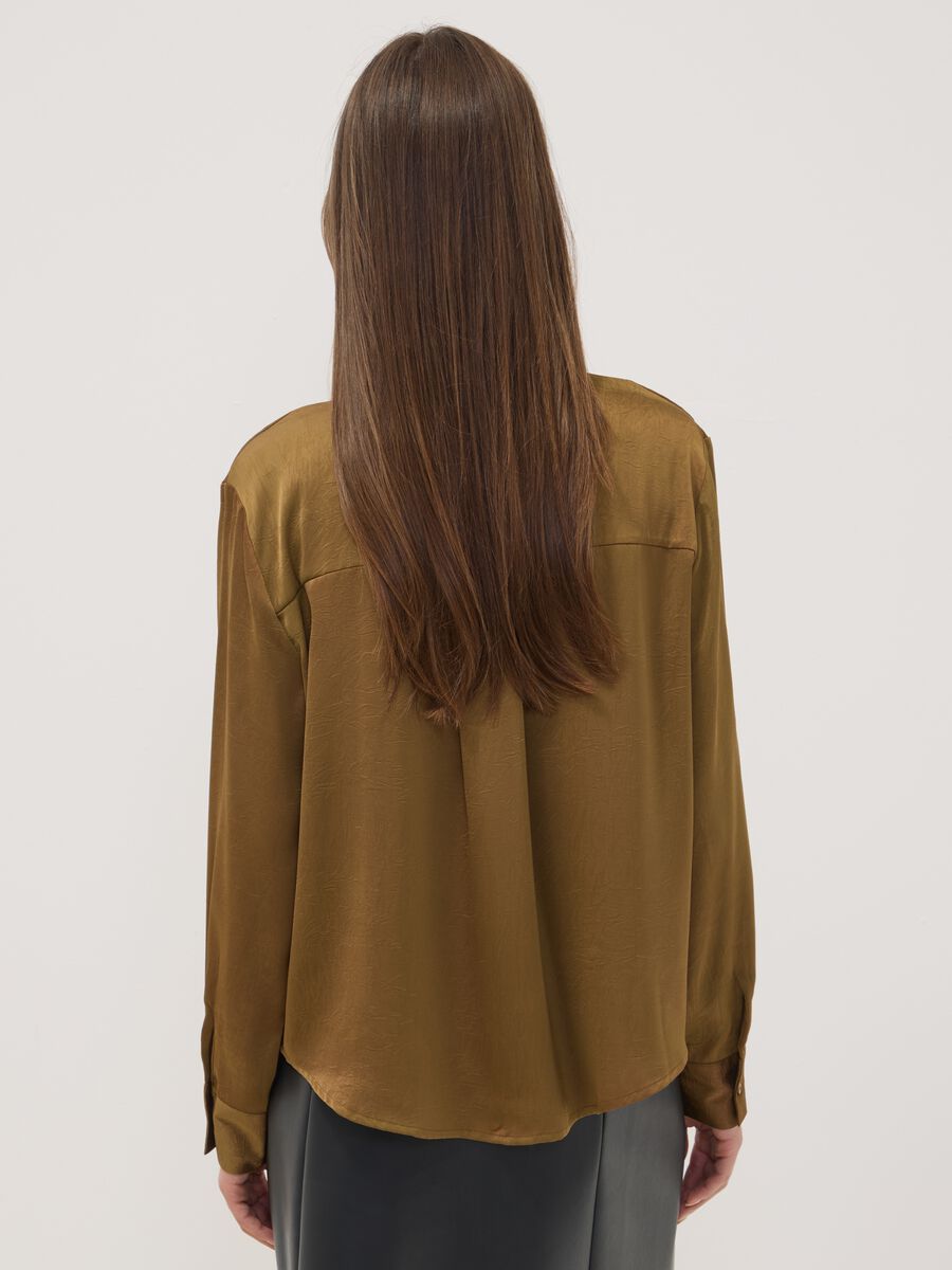 Green regular-fit shirt with classic collar_3