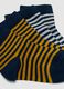 Multipack of five striped short socks in stretch organic cotton_1